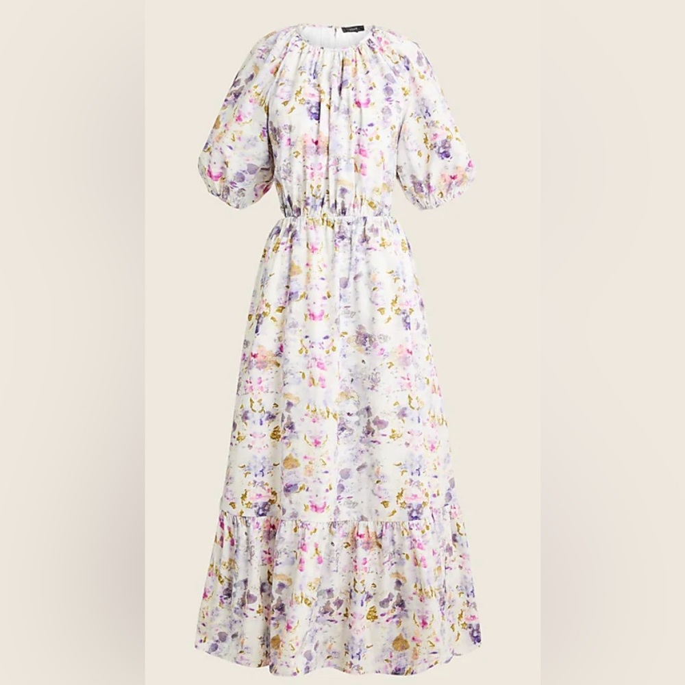 NWT Flora Obscura x J.Crew side cut out midi dress